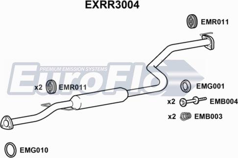 EuroFlo EXRR3004 - Середній глушник вихлопних газів autocars.com.ua