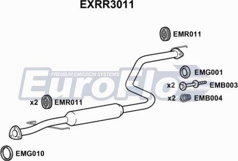 EuroFlo EXRR3011 - Середній глушник вихлопних газів autocars.com.ua