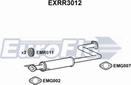 EuroFlo EXRR3012 - Середній глушник вихлопних газів autocars.com.ua