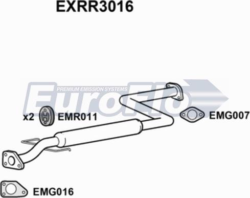 EuroFlo EXRR3016 - Середній глушник вихлопних газів autocars.com.ua