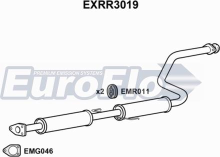 EuroFlo EXRR3019 - Середній глушник вихлопних газів autocars.com.ua