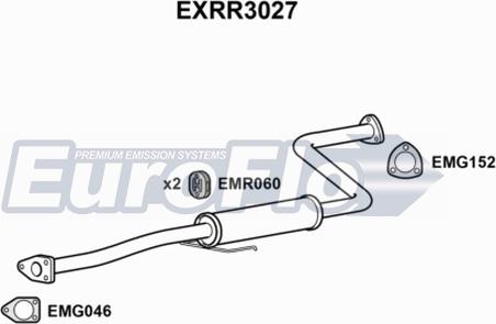 EuroFlo EXRR3027 - Середній глушник вихлопних газів autocars.com.ua