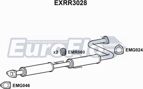 EuroFlo EXRR3028 - Середній глушник вихлопних газів autocars.com.ua
