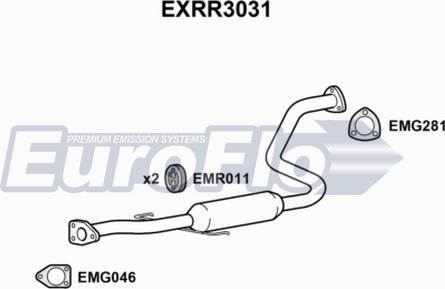 EuroFlo EXRR3031 - Середній глушник вихлопних газів autocars.com.ua