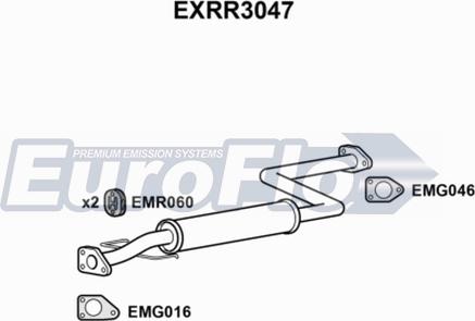 EuroFlo EXRR3047 - Середній глушник вихлопних газів autocars.com.ua