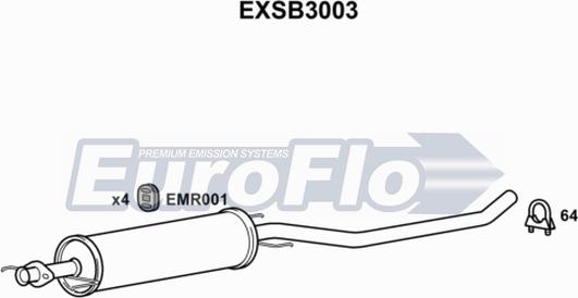 EuroFlo EXSB3003 - Середній глушник вихлопних газів autocars.com.ua