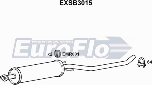 EuroFlo EXSB3015 - Средний глушитель выхлопных газов autodnr.net