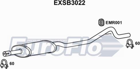 EuroFlo EXSB3022 - Средний глушитель выхлопных газов autodnr.net