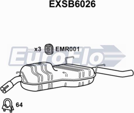 EuroFlo EXSB6026 - Глушитель выхлопных газов, конечный autodnr.net