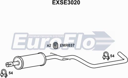 EuroFlo EXSE3020 - Середній глушник вихлопних газів autocars.com.ua