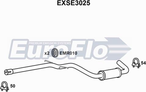 EuroFlo EXSE3025 - Середній глушник вихлопних газів autocars.com.ua