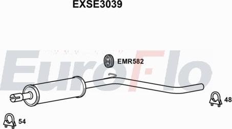 EuroFlo EXSE3039 - Вкладиш глушника, глушник вихлопних газів кінцевий autocars.com.ua