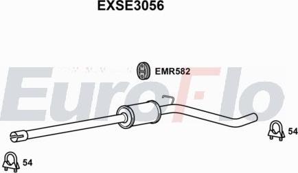 EuroFlo EXSE3056 - Вкладиш глушника, глушник вихлопних газів кінцевий autocars.com.ua