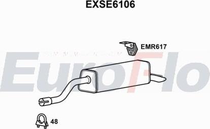 EuroFlo EXSE6106 - Вкладиш глушника, глушник вихлопних газів кінцевий autocars.com.ua