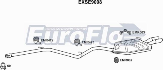 EuroFlo EXSE9008 - Середній / кінцевий глушник ОГ autocars.com.ua