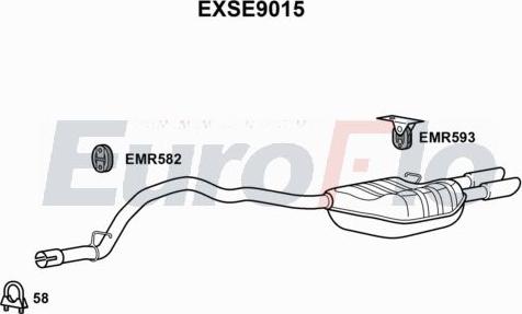 EuroFlo EXSE9015 - Вкладиш глушника, глушник вихлопних газів кінцевий autocars.com.ua