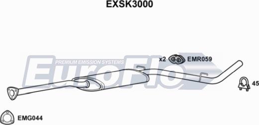 EuroFlo EXSK3000 - Средний глушитель выхлопных газов autodnr.net