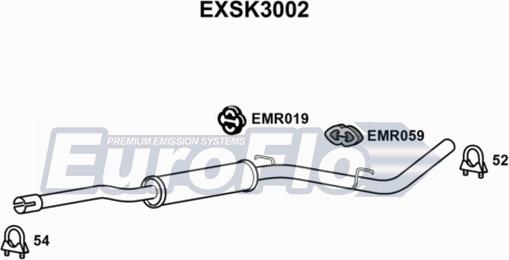 EuroFlo EXSK3002 - Середній глушник вихлопних газів autocars.com.ua
