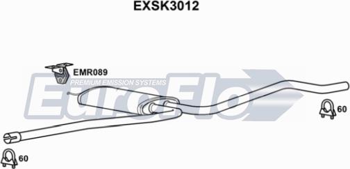 EuroFlo EXSK3012 - Середній глушник вихлопних газів autocars.com.ua