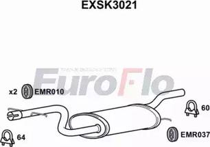 EuroFlo EXSK3021 - Середній глушник вихлопних газів autocars.com.ua