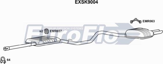EuroFlo EXSK9004 - Середній / кінцевий глушник ОГ autocars.com.ua
