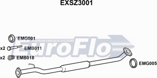 EuroFlo EXSZ3001 - Середній глушник вихлопних газів autocars.com.ua