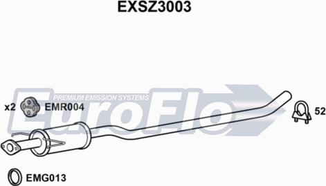 EuroFlo EXSZ3003 - Середній глушник вихлопних газів autocars.com.ua