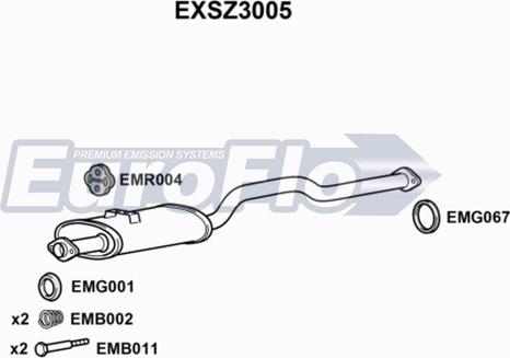 EuroFlo EXSZ3005 - Середній глушник вихлопних газів autocars.com.ua