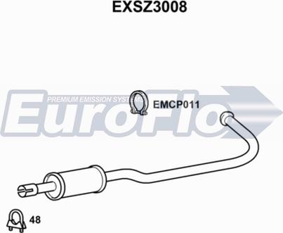 EuroFlo EXSZ3008 - Середній глушник вихлопних газів autocars.com.ua
