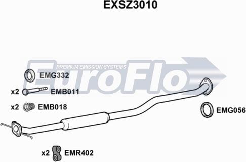 EuroFlo EXSZ3010 - Середній глушник вихлопних газів autocars.com.ua