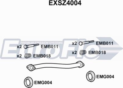 EuroFlo EXSZ4004 - Труба вихлопного газу autocars.com.ua