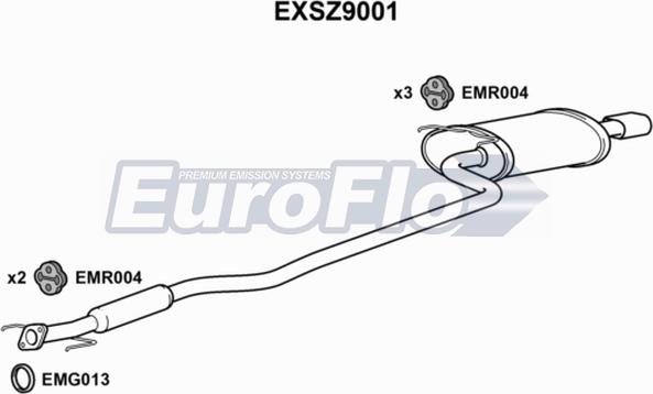 EuroFlo EXSZ9001 - Середній / кінцевий глушник ОГ autocars.com.ua