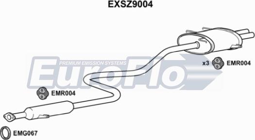 EuroFlo EXSZ9004 - Середній / кінцевий глушник ОГ autocars.com.ua