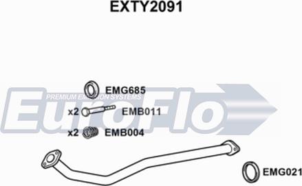 EuroFlo EXTY2091 - Труба вихлопного газу autocars.com.ua