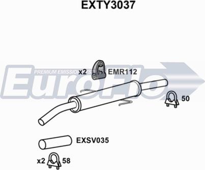 EuroFlo EXTY3037 - Середній глушник вихлопних газів autocars.com.ua