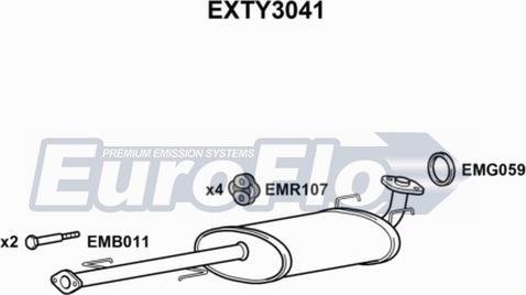 EuroFlo EXTY3041 - Середній глушник вихлопних газів autocars.com.ua