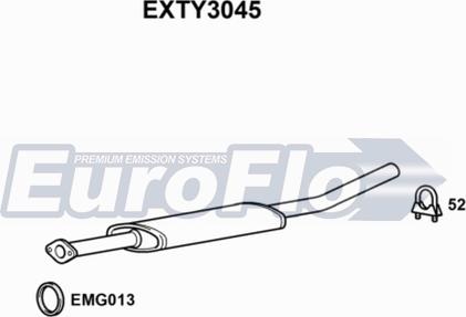 EuroFlo EXTY3045 - Середній глушник вихлопних газів autocars.com.ua