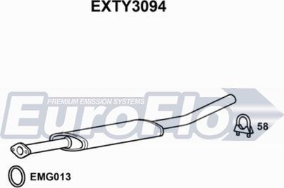 EuroFlo EXTY3094 - Середній глушник вихлопних газів autocars.com.ua