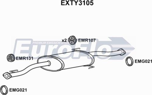 EuroFlo EXTY3105 - Середній глушник вихлопних газів autocars.com.ua