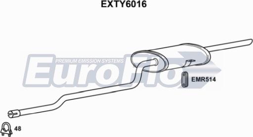 EuroFlo EXTY6016 - Глушник вихлопних газів кінцевий autocars.com.ua