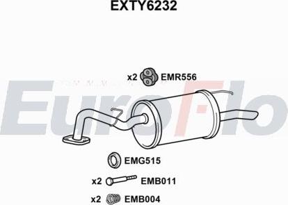 EuroFlo EXTY6232 - Вкладиш глушника, глушник вихлопних газів кінцевий autocars.com.ua