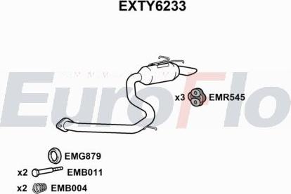 EuroFlo EXTY6233 - Вкладиш глушника, глушник вихлопних газів кінцевий autocars.com.ua