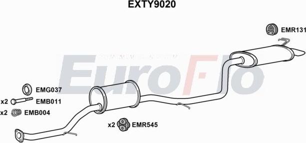 EuroFlo EXTY9020 - Вкладиш глушника, глушник вихлопних газів кінцевий autocars.com.ua