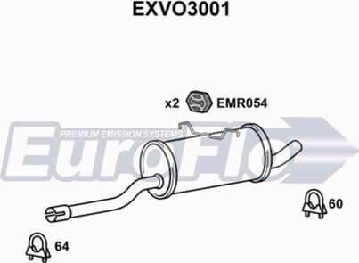 EuroFlo EXVO3001 - Середній глушник вихлопних газів autocars.com.ua