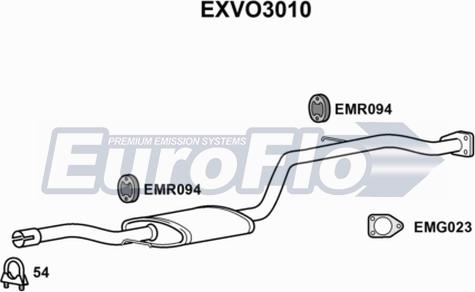 EuroFlo EXVO3010 - Середній глушник вихлопних газів autocars.com.ua