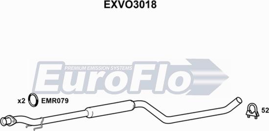 EuroFlo EXVO3018 - Середній глушник вихлопних газів autocars.com.ua