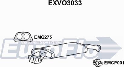 EuroFlo EXVO3033 - Середній глушник вихлопних газів autocars.com.ua