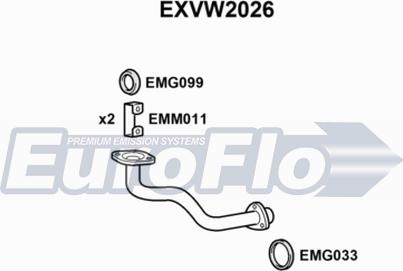EuroFlo EXVW2026 - Труба вихлопного газу autocars.com.ua