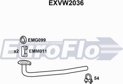 EuroFlo EXVW2036 - Труба вихлопного газу autocars.com.ua