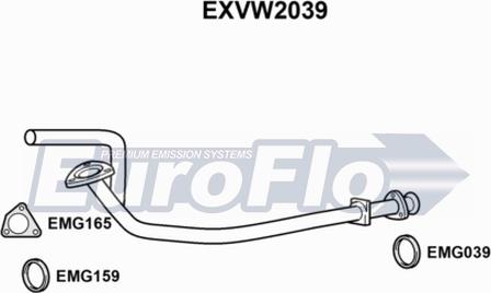 EuroFlo EXVW2039 - Труба вихлопного газу autocars.com.ua